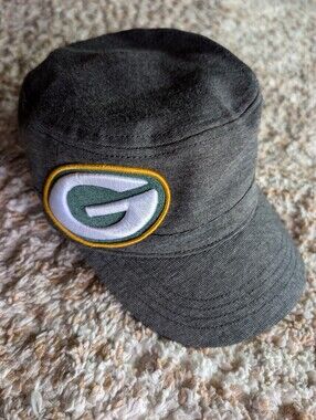 Green Bay Packers Charcoal Military Cap with Patch